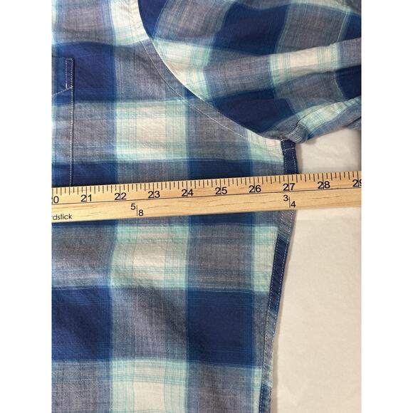 US Polo Assn Button Down Shirt Men Size XXL Blue Plaid Embroidered Short Sleeve - Picture 10 of 10